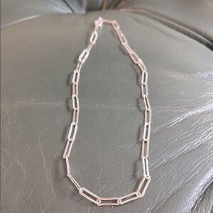 Elegant Silver Chain Necklace. Paper clip necklace.  Never worn.